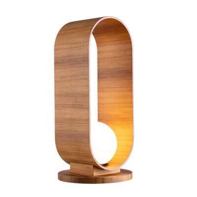 Verona Teak Contemporary Table Lamp Teak Veneer