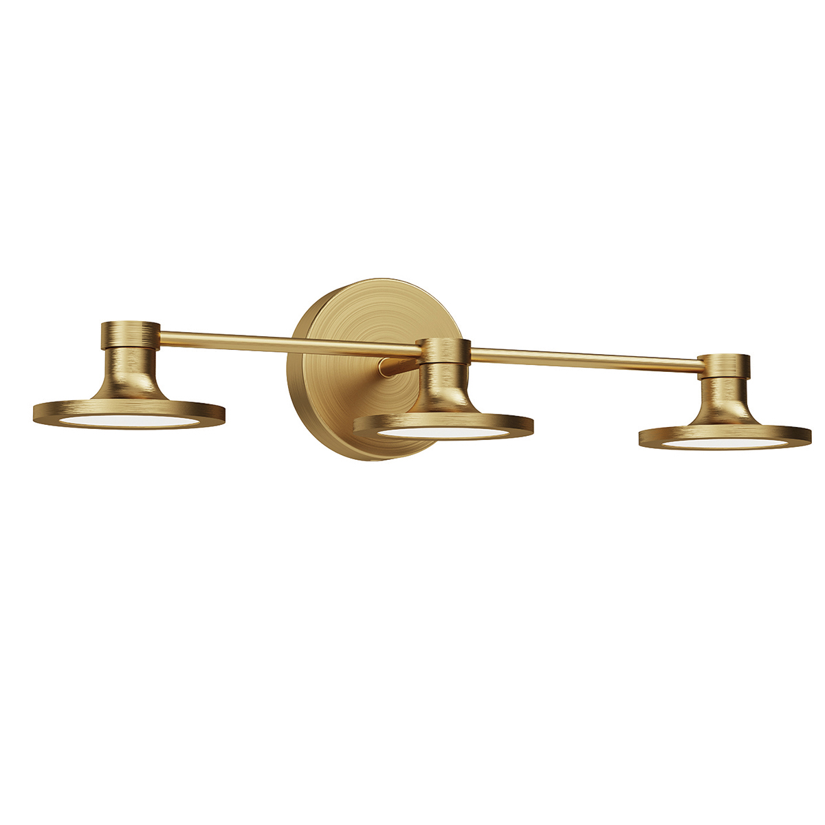 Verrell Brushed Gold Triple Head Wall Light