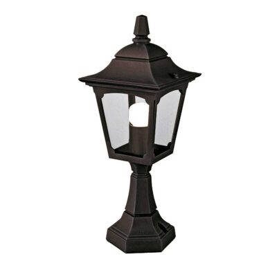 Vestry Cove Traditional Outdoor Pedestal Lantern Black