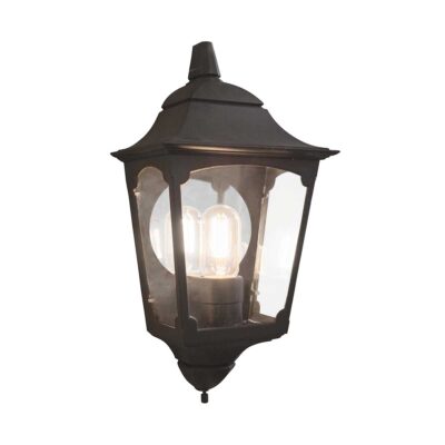 Vestryfield Traditional Half Lantern Outdoor Wall Light Black