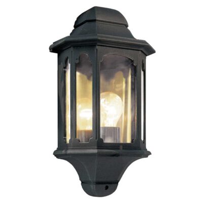 Vestryfield Traditional Half Lantern Outdoor Wall Light Black