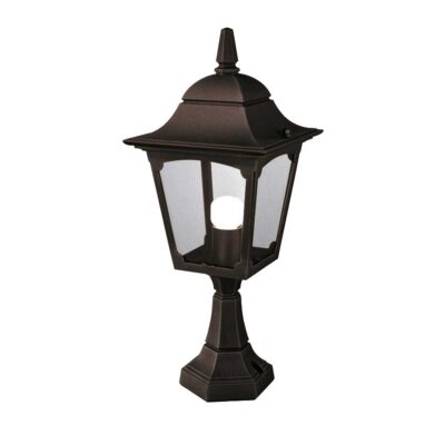 Vestryfield Traditional Outdoor Pedestal Lantern Black