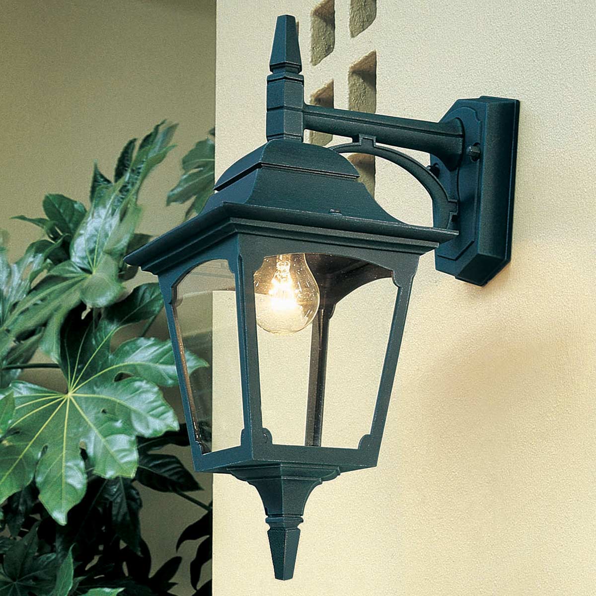 Vestryfield Traditional Outdoor Wall Lantern Black Vestryfield Traditional Outdoor Wall Lantern Black — in situ view