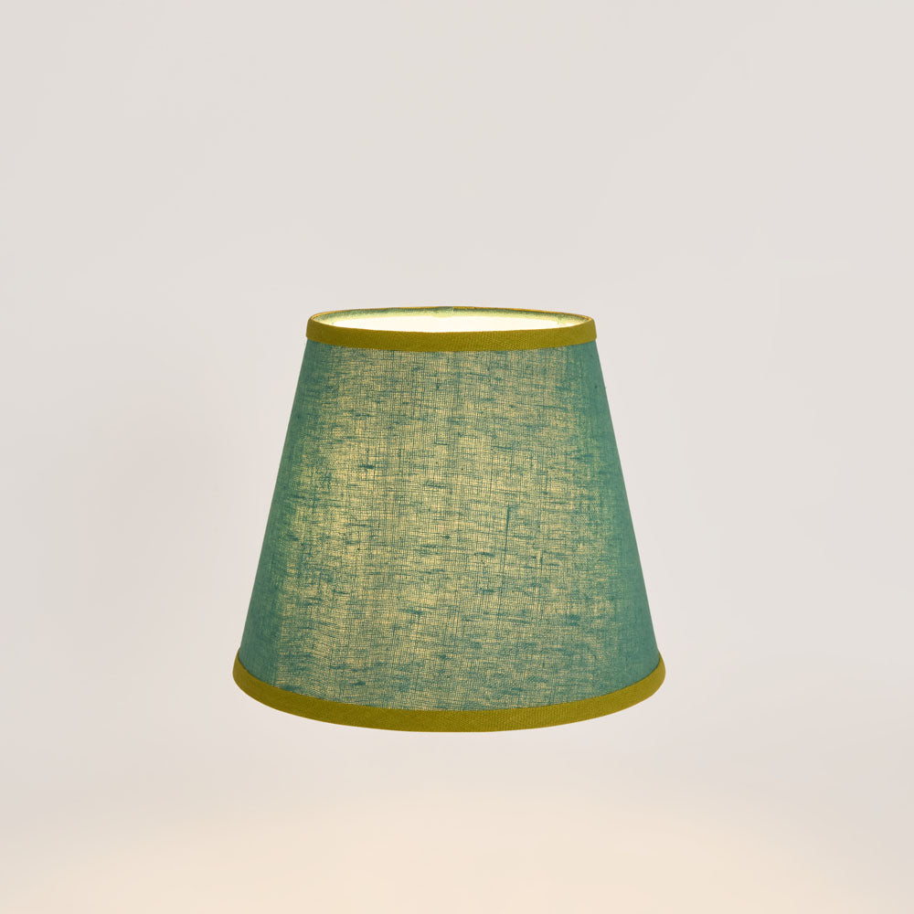 Victoria Hamptons Tapered Linen Lamp Shade Turquoise With Chartreuse Trim Victoria Hamptons Tapered Linen Lamp Shade Turquoise With Chartreuse Trim