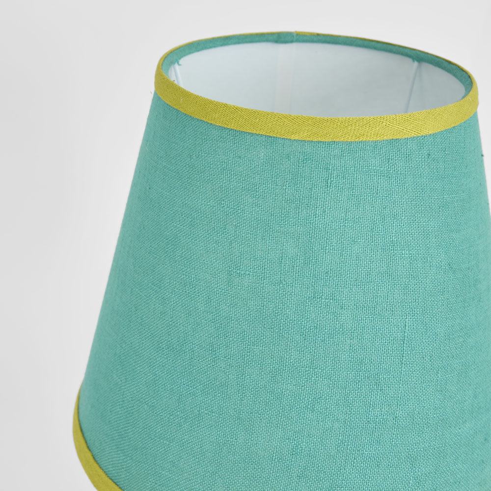 Victoria Hamptons Tapered Linen Lamp Shade Turquoise With Chartreuse Trim Victoria Hamptons Tapered Linen Lamp Shade Turquoise With Chartreuse Trim