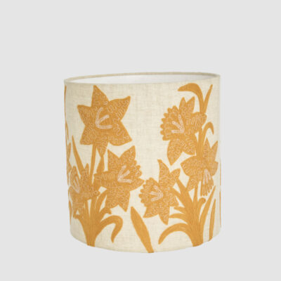 Waverleigh French Provincial Daffodil Embroidered Linen Drum Shade