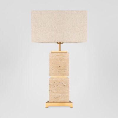 Waverley Heritage Stacked Travertine Table Lamp