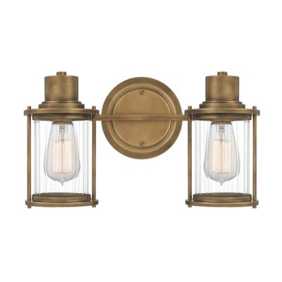Weathered Manor Industrial Double Wall Light Weathered Brass