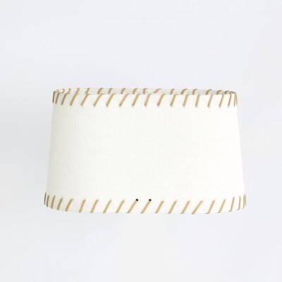 Westcott Hamptons Saddle Stitch Drum Lampshade White Linen