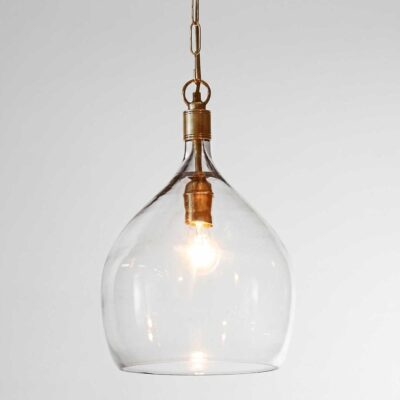Westlake Heritage Glass Dome Pendant Antique Brass