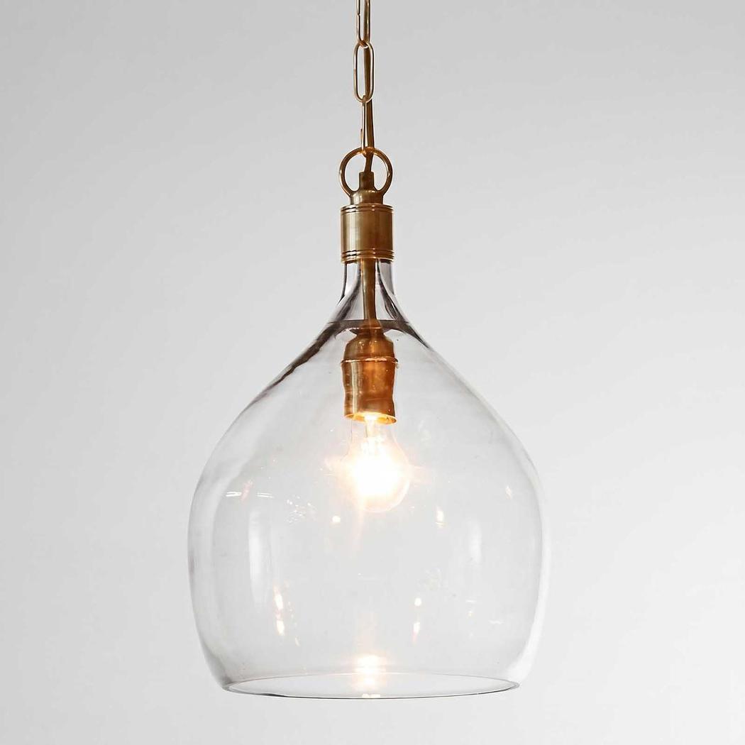 Westlake Heritage Glass Dome Pendant Antique Brass