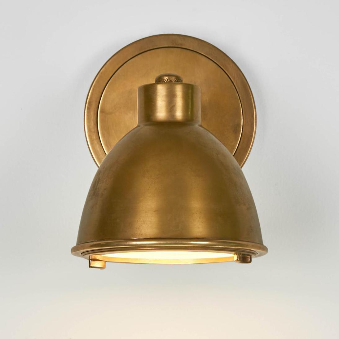 Westshore Industrial Dome Outdoor Wall Light Antique Brass Westshore Industrial Dome Outdoor Wall Light Antique Brass