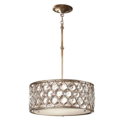 Wetherfield Crystal Drum Pendant Burnished Silver