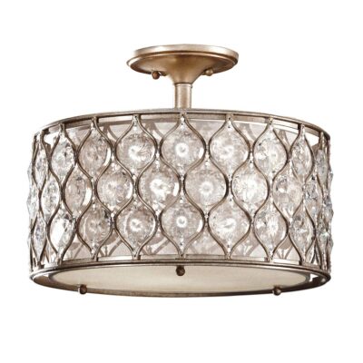 Wetherfield Hamptons Crystal Ceiling Semi-Flush Burnished Silver