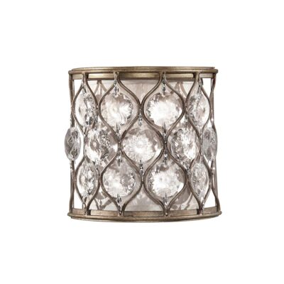 Wetherfield Hamptons Crystal Drum Wall Light Burnished Silver