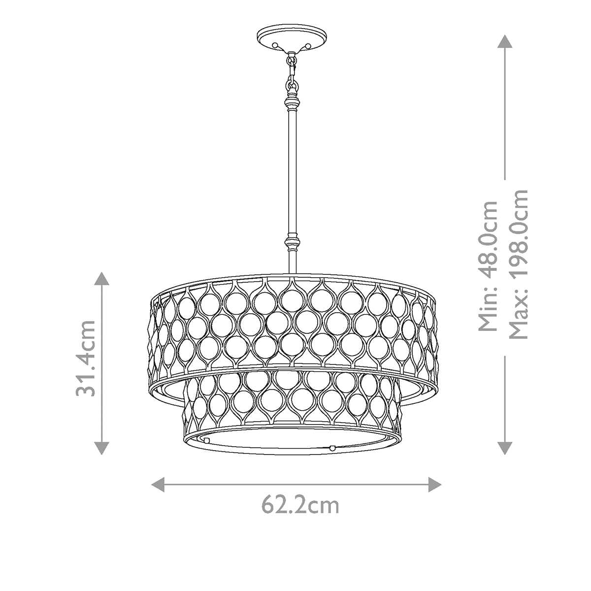 Wetherfield Two-Tier Crystal Chandelier Burnished Silver Wetherfield Two-Tier Crystal Chandelier Burnished Silver