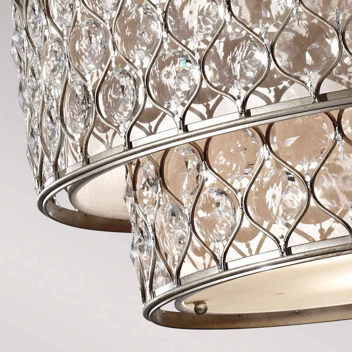 Wetherfield Two-Tier Crystal Chandelier Burnished Silver Wetherfield Two-Tier Crystal Chandelier Burnished Silver — detail view
