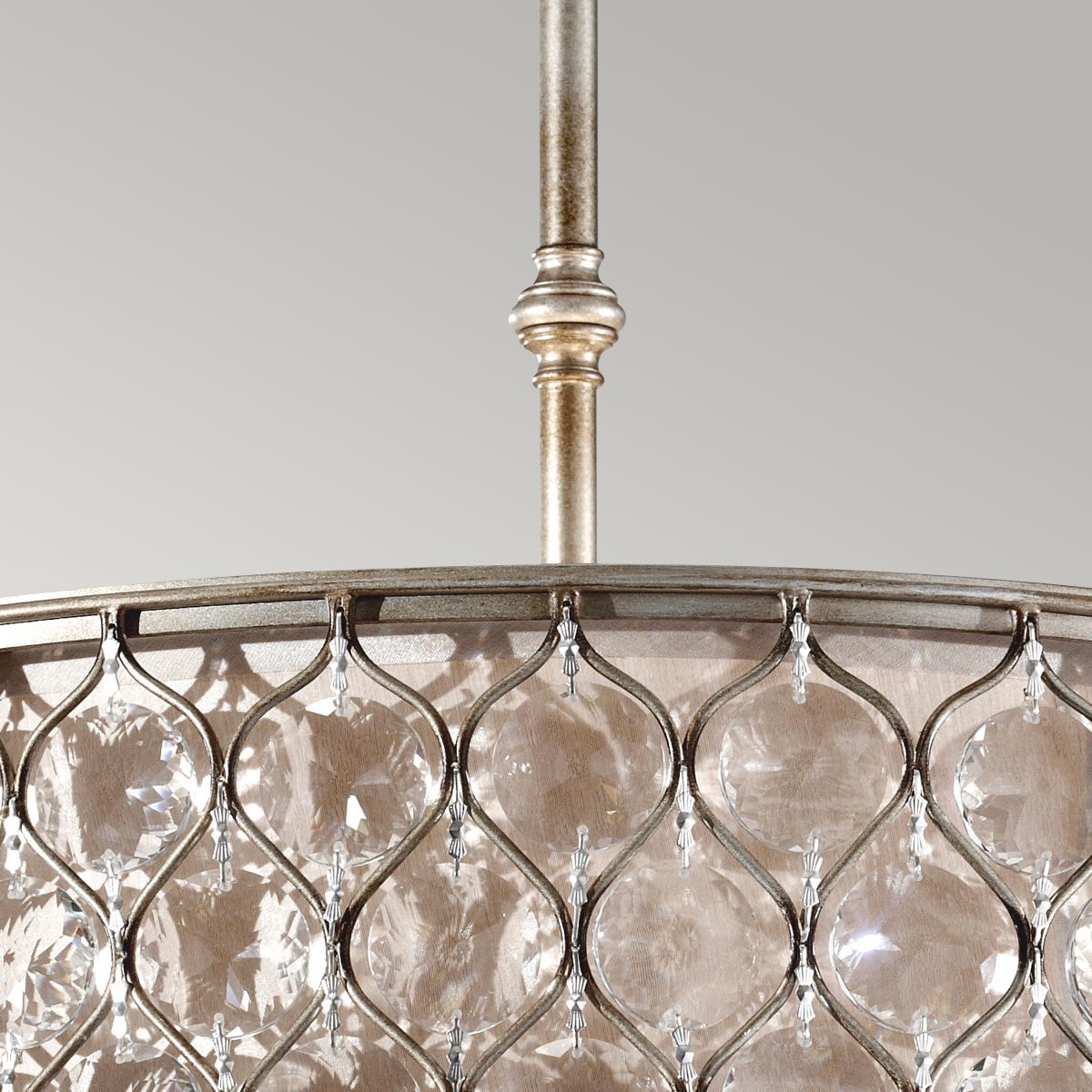 Wetherfield Two-Tier Crystal Chandelier Burnished Silver Wetherfield Two-Tier Crystal Chandelier Burnished Silver — detail view