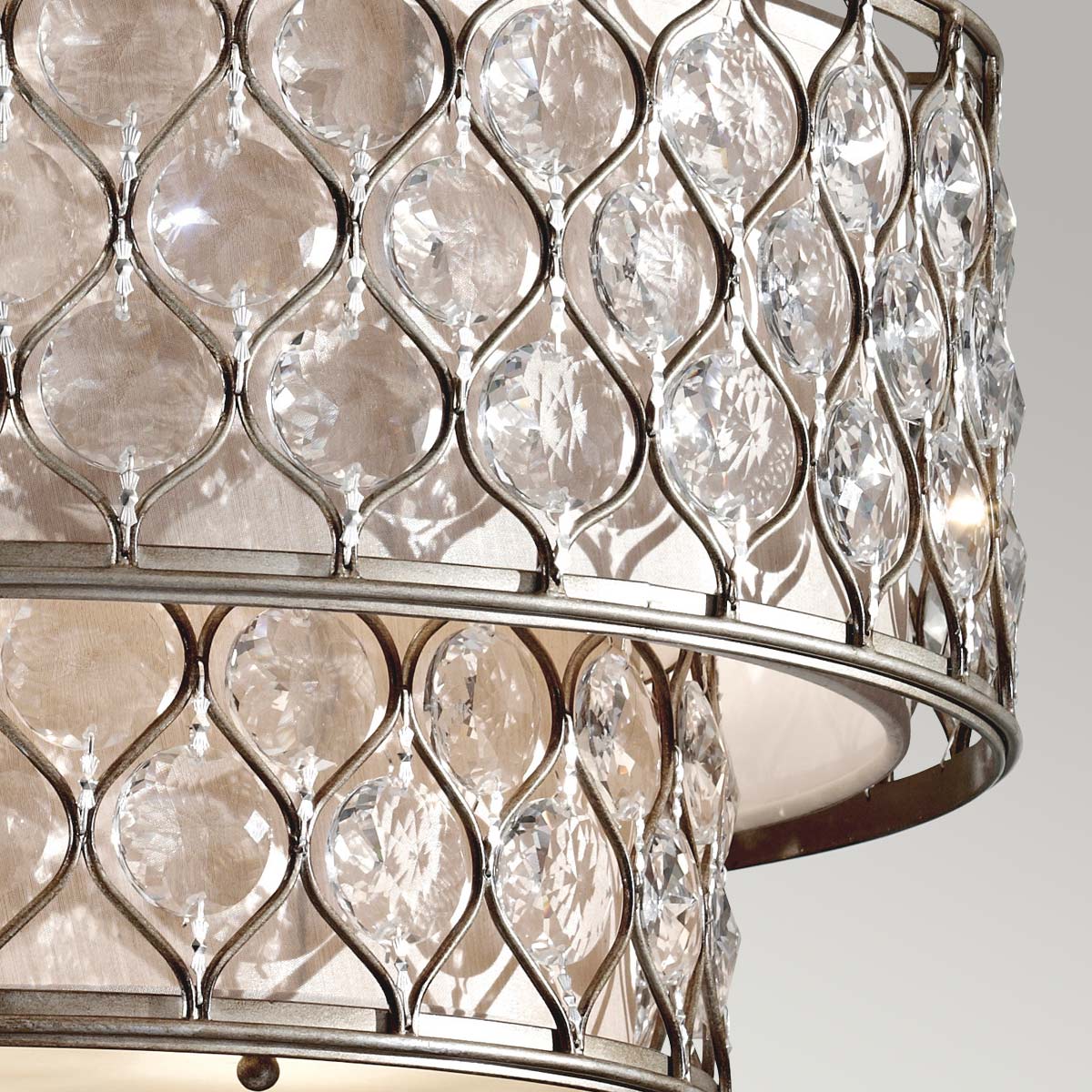 Wetherfield Two-Tier Crystal Chandelier Burnished Silver Wetherfield Two-Tier Crystal Chandelier Burnished Silver — detail view