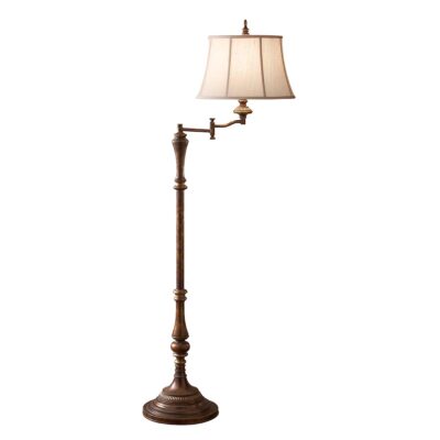 Wexcombe French Provincial Swing Arm Floor Lamp in Crackled Bronze