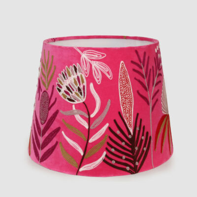 Whisperlake Embroidered Tapered Lamp Shade Fuchsia