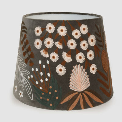 Whisperlake Hamptons Embroidered Tapered Lamp Shade Grey