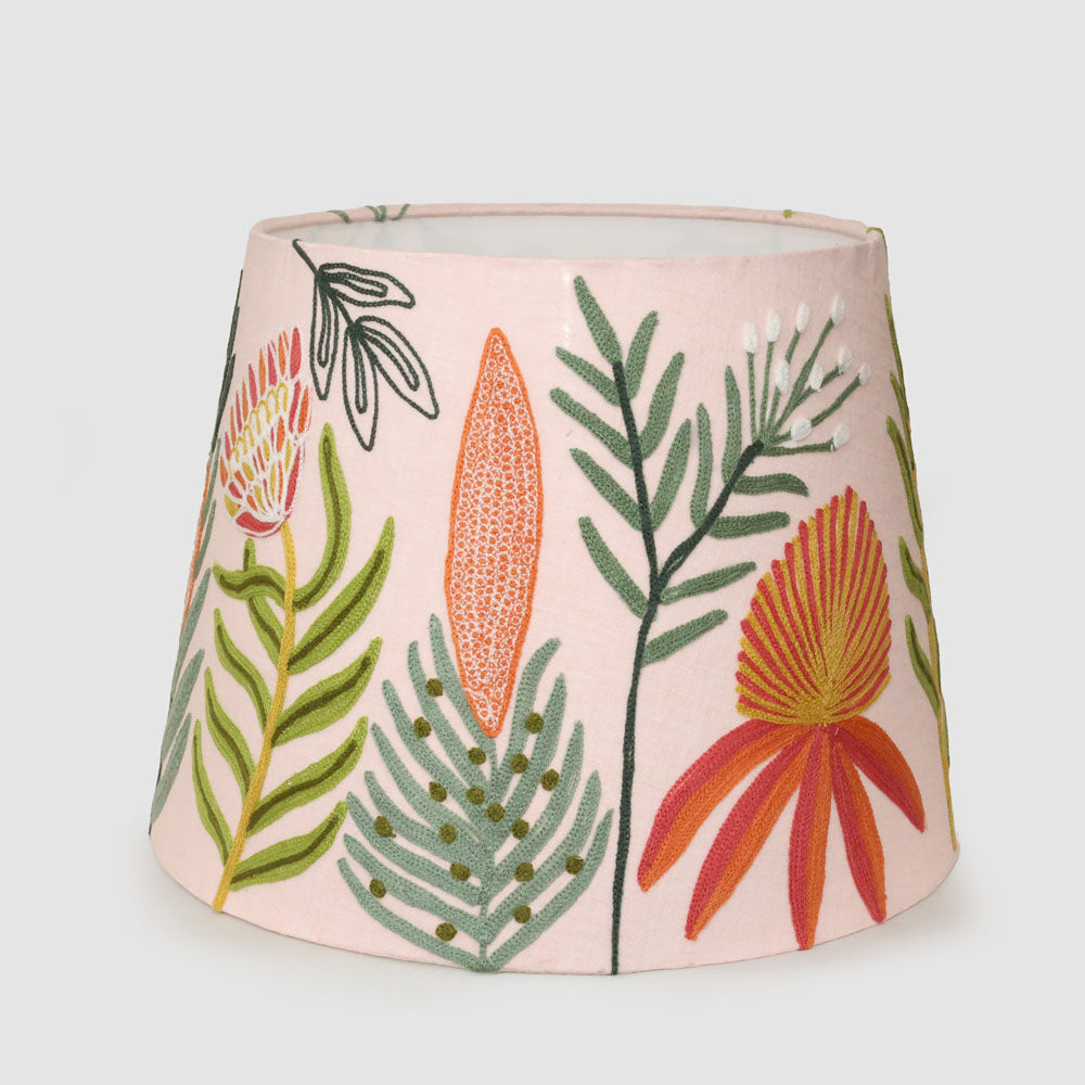 Whisperlake Tapered Lamp Shade Pink Floral Embroidery Whisperlake Tapered Lamp Shade Pink Floral Embroidery