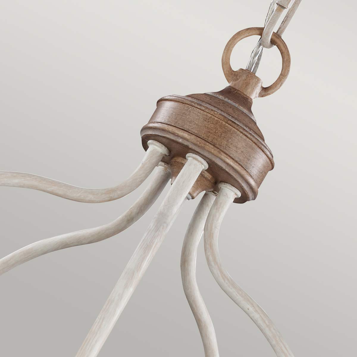 Whitcombe French Provincial 5 Light Chandelier Chalk Washed Beachwood Whitcombe French Provincial 5 Light Chandelier Chalk Washed Beachwood — detail view