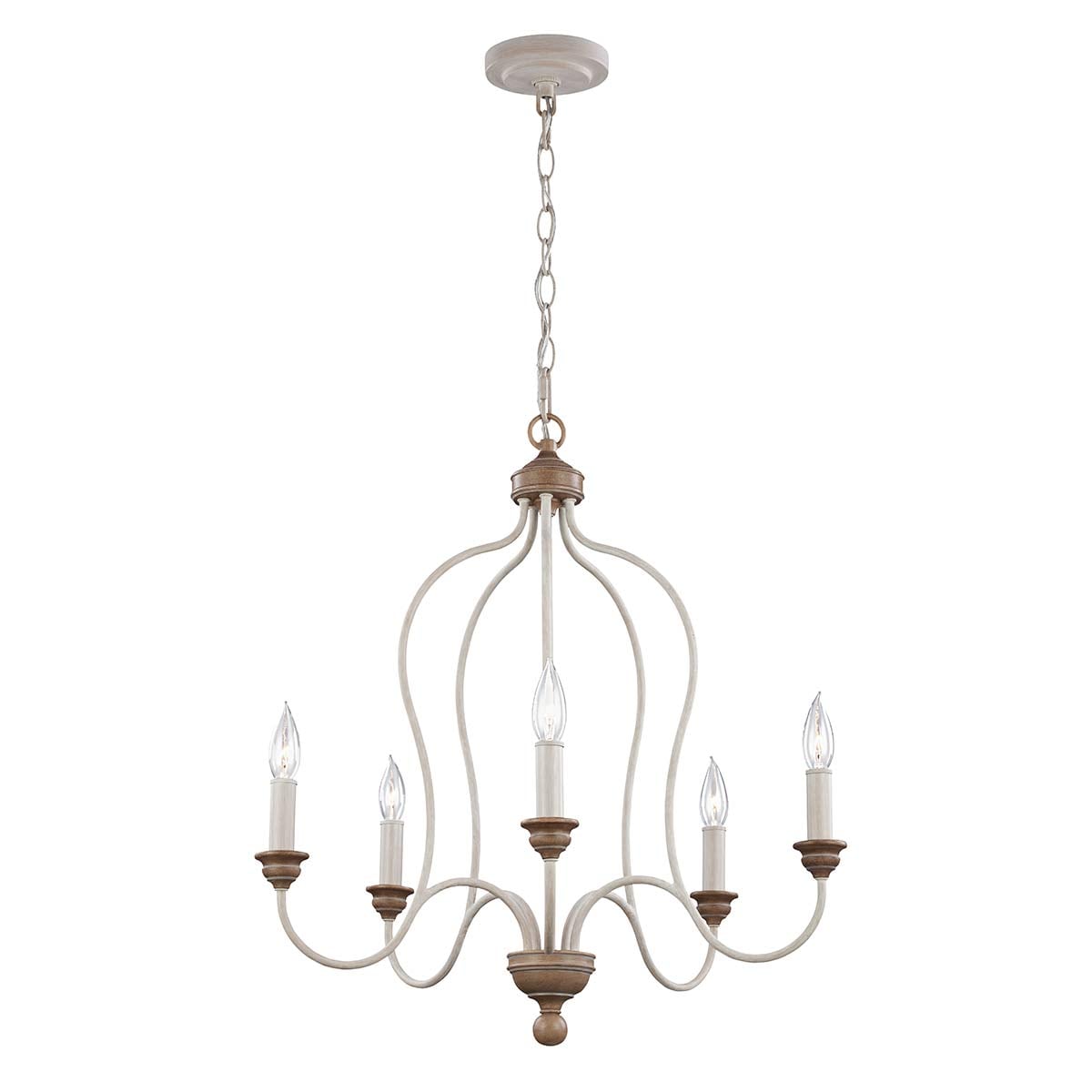 Whitcombe French Provincial 5 Light Chandelier Chalk Washed Beachwood