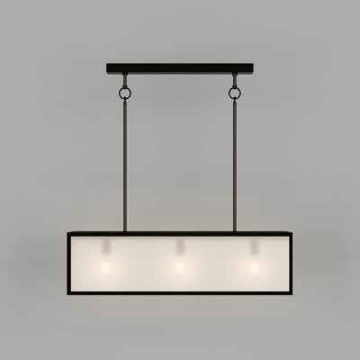 Whitecliff Contemporary Linear Pendant Light Black and Brass