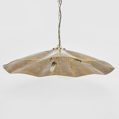 Whitehaven Hamptons Hammered Ceiling Pendant Large Antique Brass