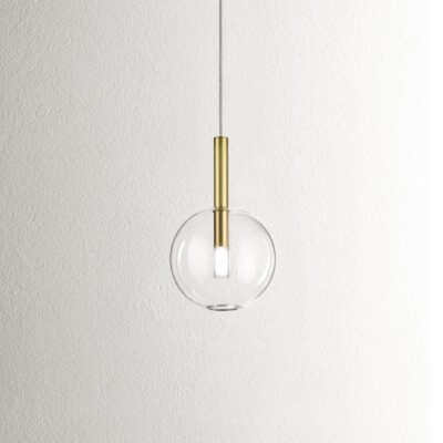 Whitmore Hall Contemporary Pendant Light Oblong Round Natural Brass