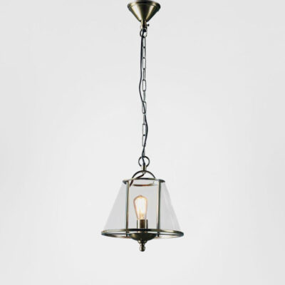 Whitsund Heritage Glass Lantern Pendant Antique Silver