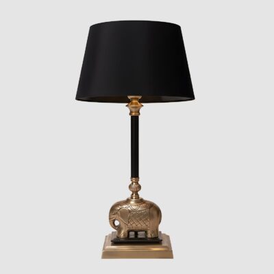 Wickham Heritage Elephant Table Lamp Base Antique Brass and Black