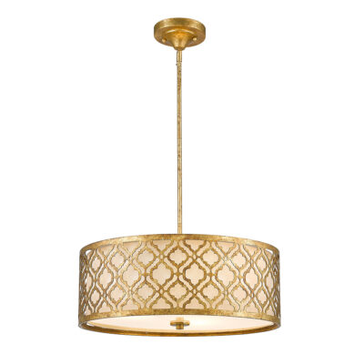 Wickham Vale Hamptons Drum Pendant Distressed Gold