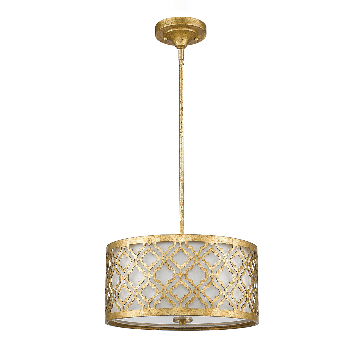 Wickham Vale Hamptons Drum Pendant Distressed Gold and Ivory Wickham Vale Hamptons Drum Pendant Distressed Gold and Ivory