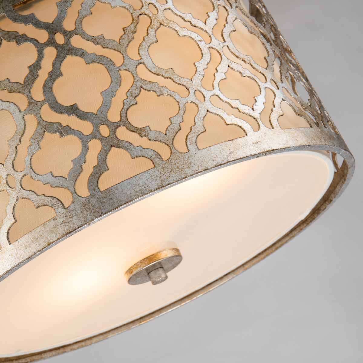 Wickham Vale Hamptons Drum Pendant Distressed Gold and Ivory Wickham Vale Hamptons Drum Pendant Distressed Gold and Ivory — detail view
