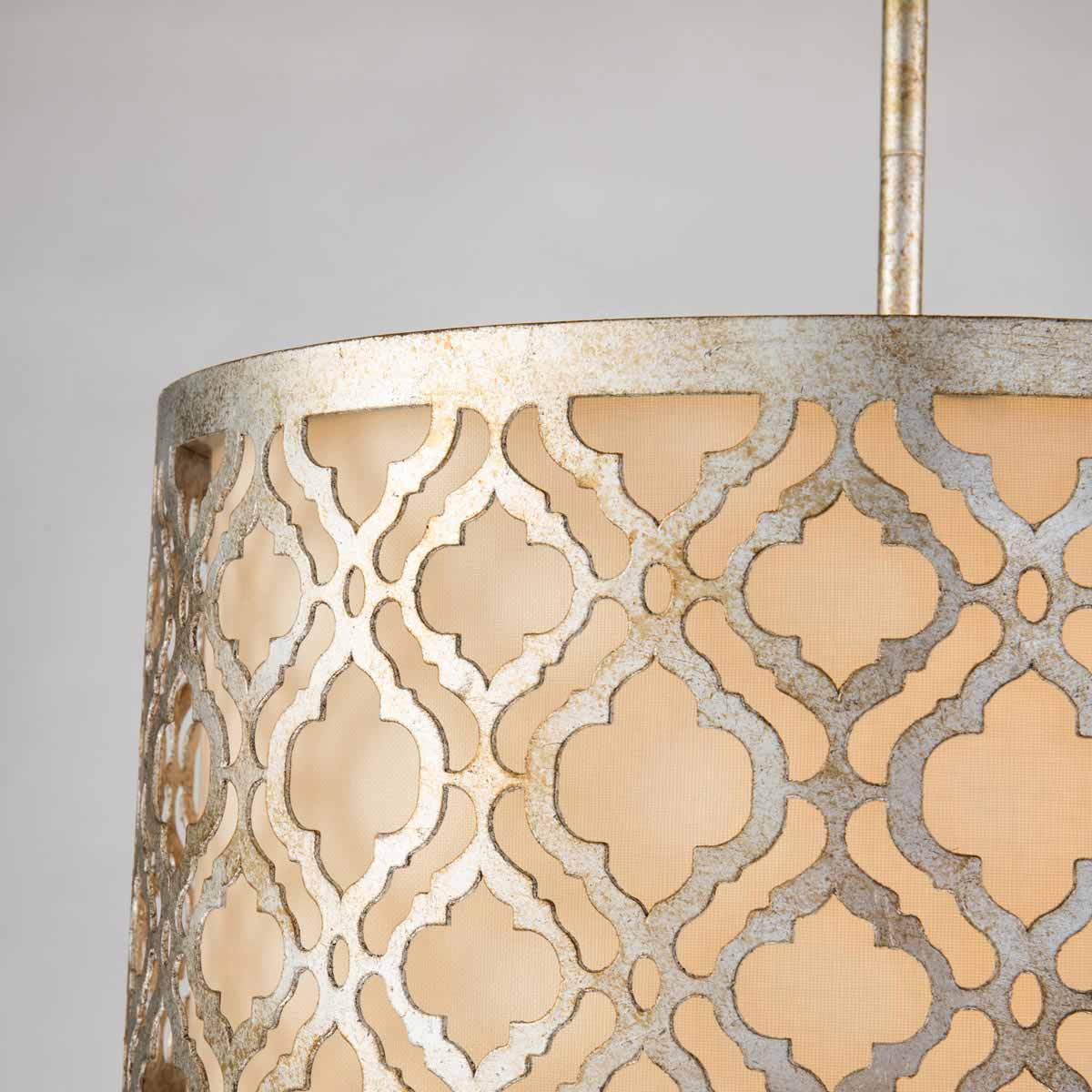 Wickham Vale Hamptons Drum Pendant Distressed Gold and Ivory Wickham Vale Hamptons Drum Pendant Distressed Gold and Ivory — detail view