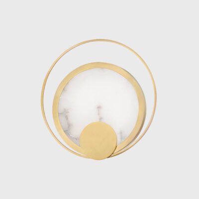 Wickley Contemporary Alabaster Wall Light Aged Brass