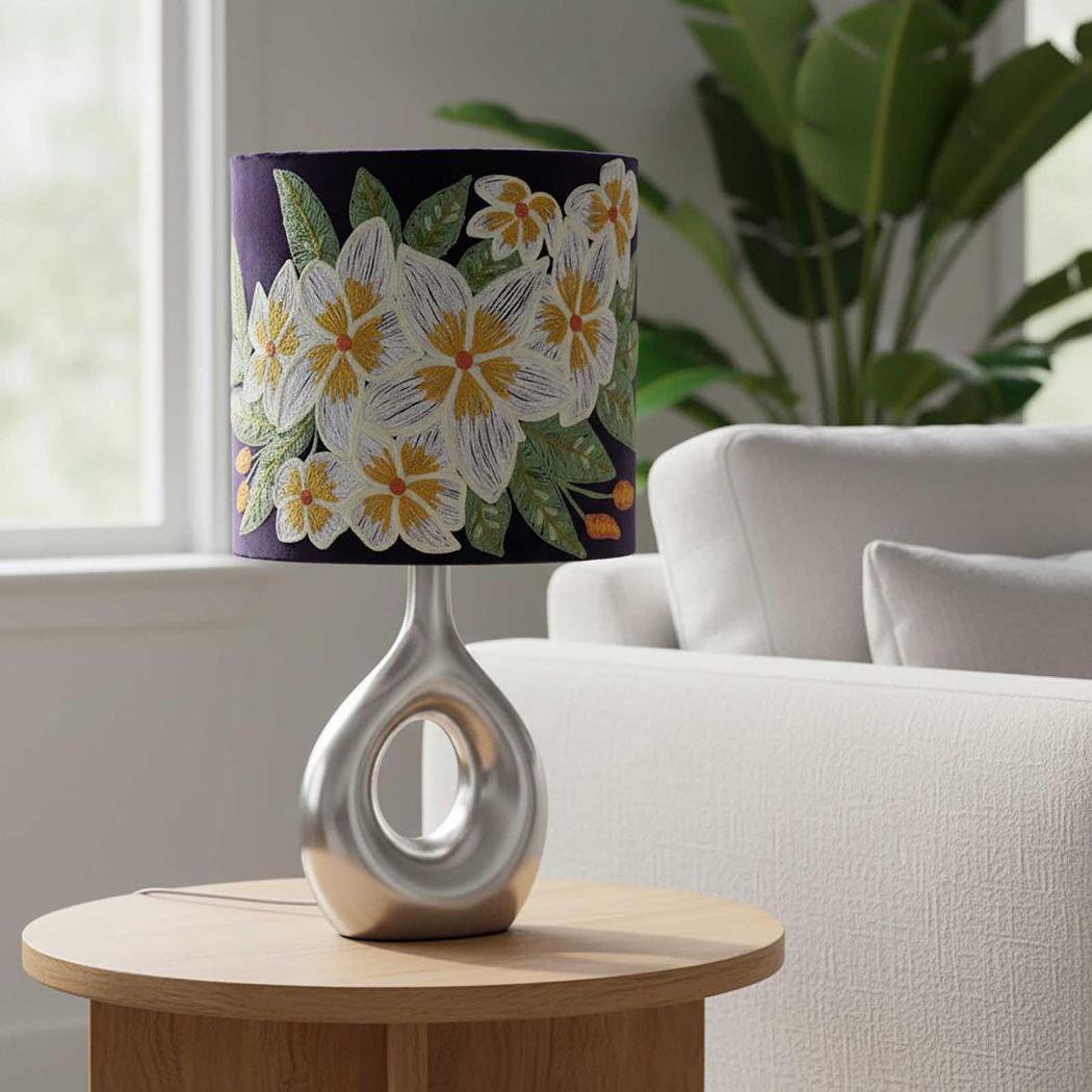 Willoughby French Provincial Frangipani Drum Shade Plum Willoughby French Provincial Frangipani Drum Shade Plum