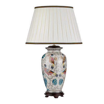 Willowmere Bird Oriental Table Lamp Cream