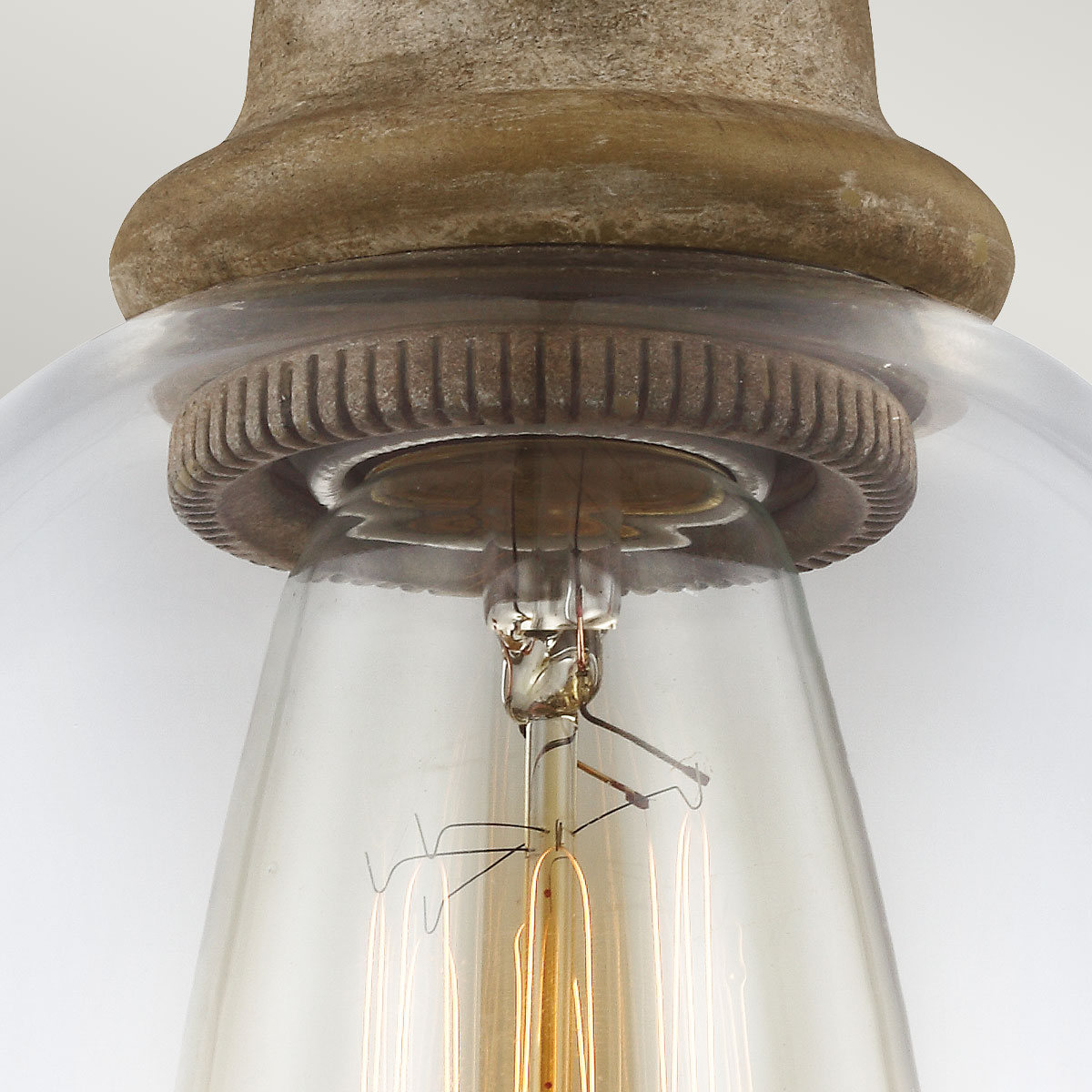 Willowmere Union Country Glass Dome Pendant in Driftwood Willowmere Union Country Glass Dome Pendant in Driftwood — detail view