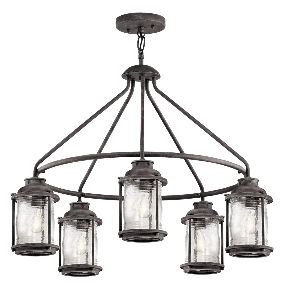 Windermere Cove Hamptons Wagon Wheel Outdoor Chandelier Weathered Zinc Windermere Cove Hamptons Wagon Wheel Outdoor Chandelier Weathered Zinc
