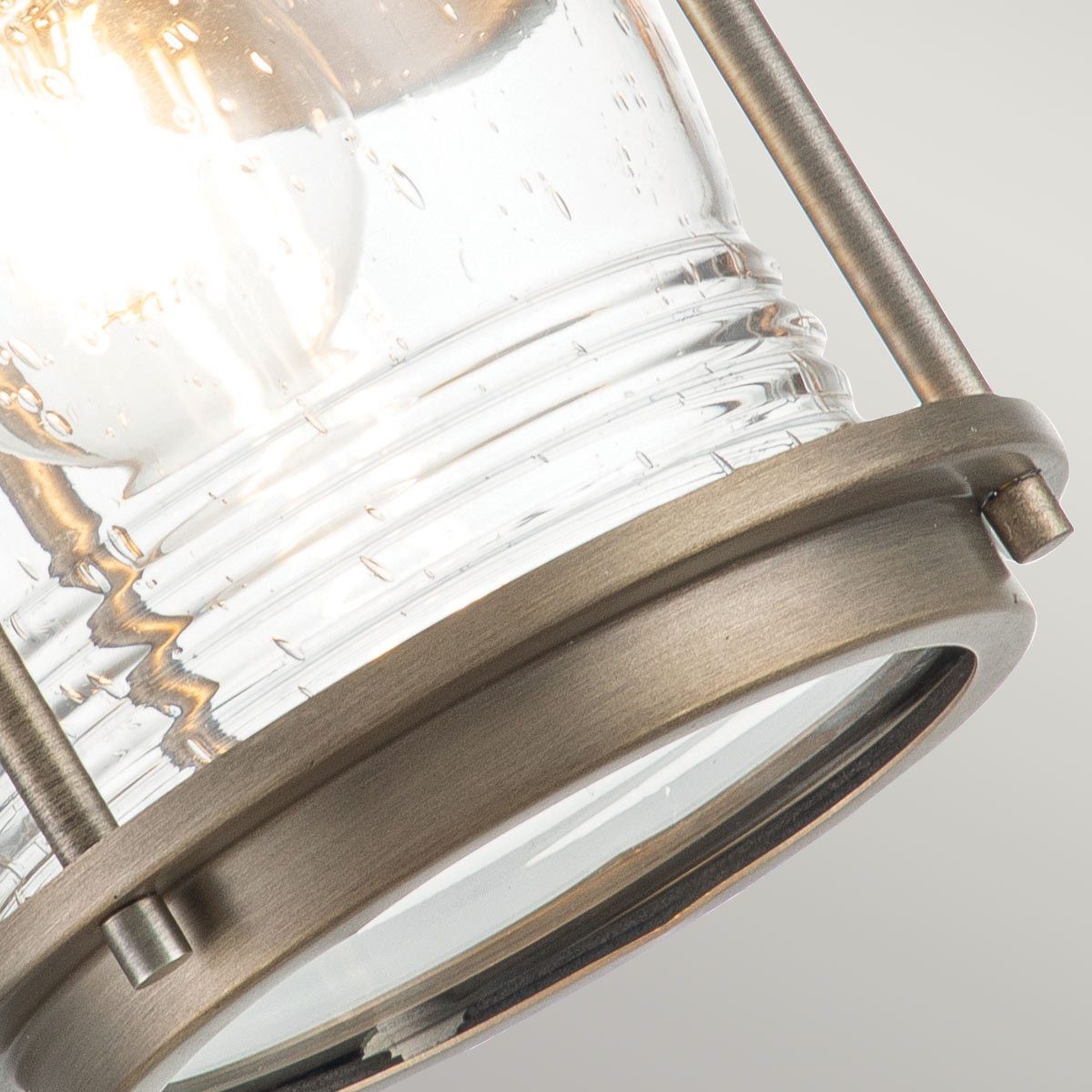 Windermere Cove Heritage Outdoor Wall Lantern in Burnished Bronze Windermere Cove Heritage Outdoor Wall Lantern in Burnished Bronze — detail view