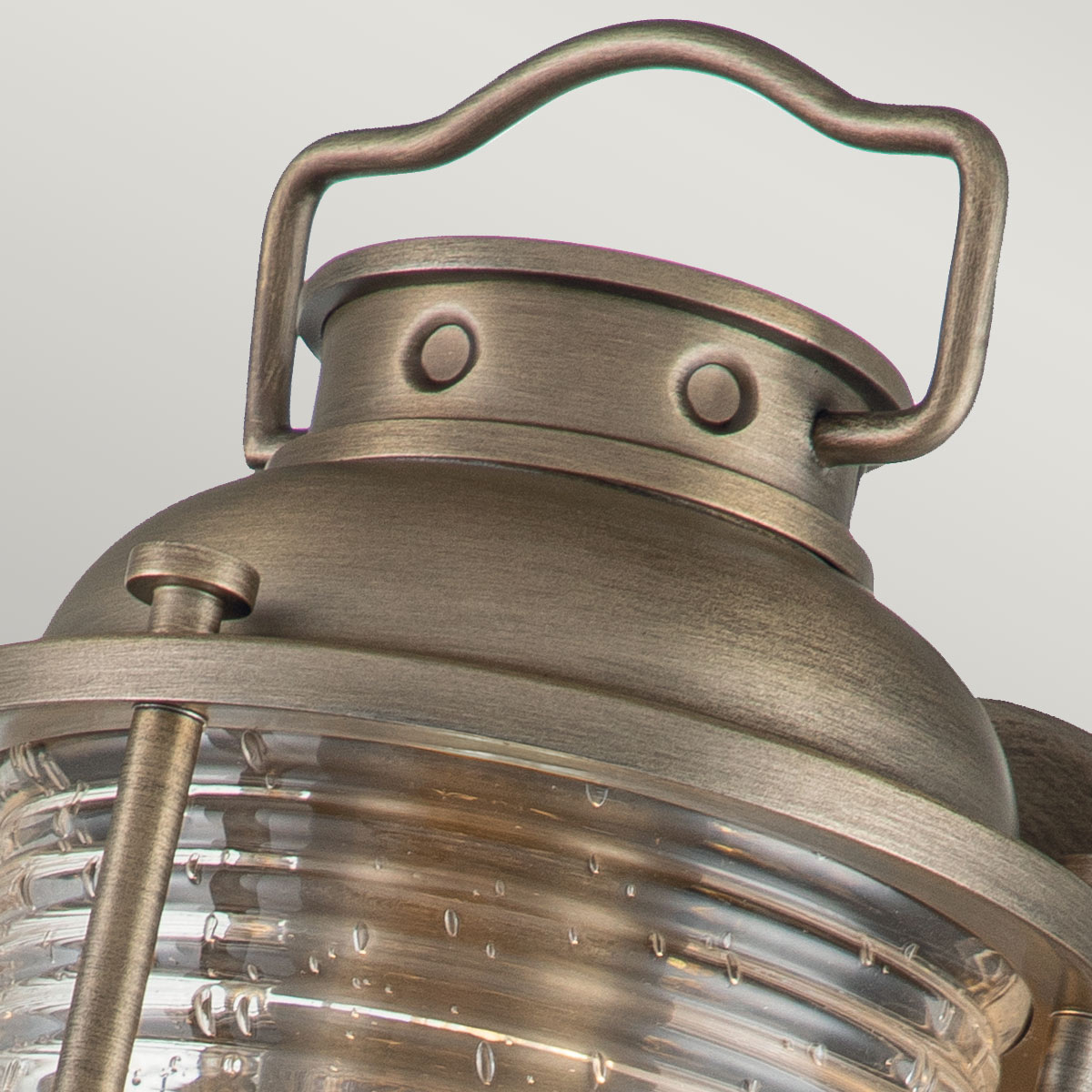 Windermere Cove Heritage Outdoor Wall Lantern in Burnished Bronze Windermere Cove Heritage Outdoor Wall Lantern in Burnished Bronze — detail view