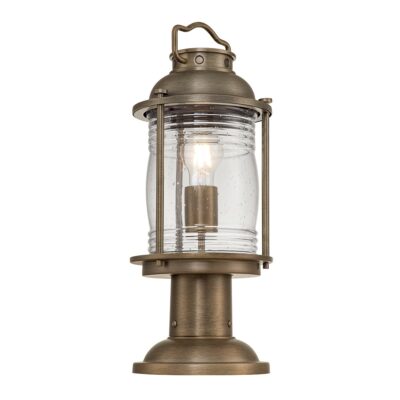 Windermere Cove Transitional Outdoor Pedestal Lantern Burnished Bronze