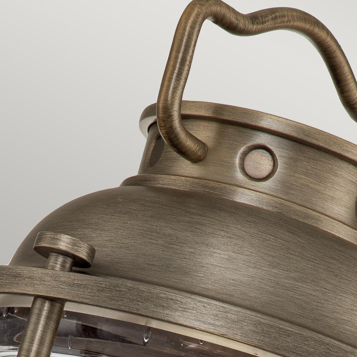 Windermere Cove Transitional Outdoor Pedestal Lantern Burnished Bronze Windermere Cove Transitional Outdoor Pedestal Lantern Burnished Bronze — detail view