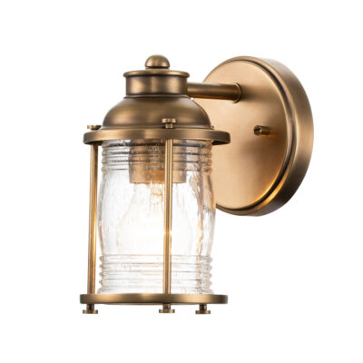 Windermere Cove Vintage Cage Lantern Wall Light Natural Brass