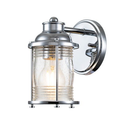 Windermere Cove Vintage Caged Wall Light Polished Chrome