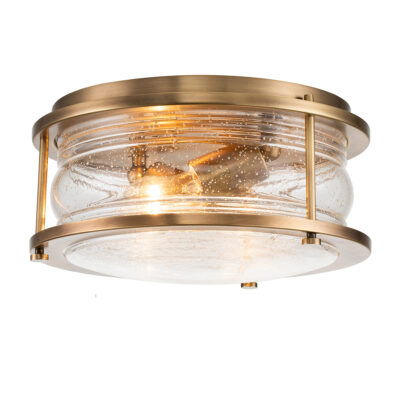 Windermere Cove Vintage Ceiling Flush Natural Brass